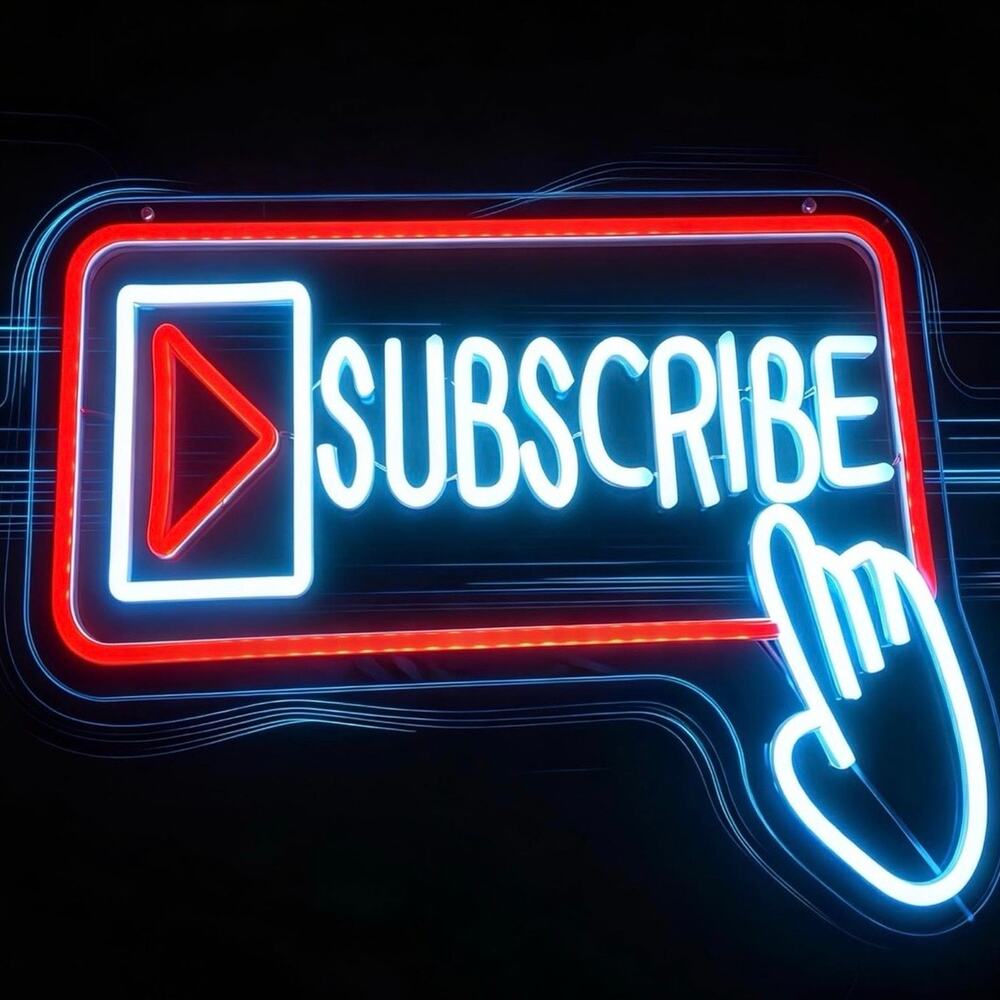 YOUTUBE Subscribe Neon Sign Night Light Room Wall Decoration